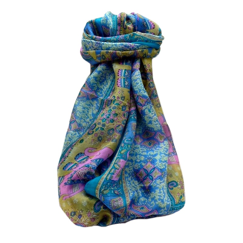 Mulberry Silk Traditional Long Scarf  Jaan Aqua by Pashmina & Silk | Fruugo SG