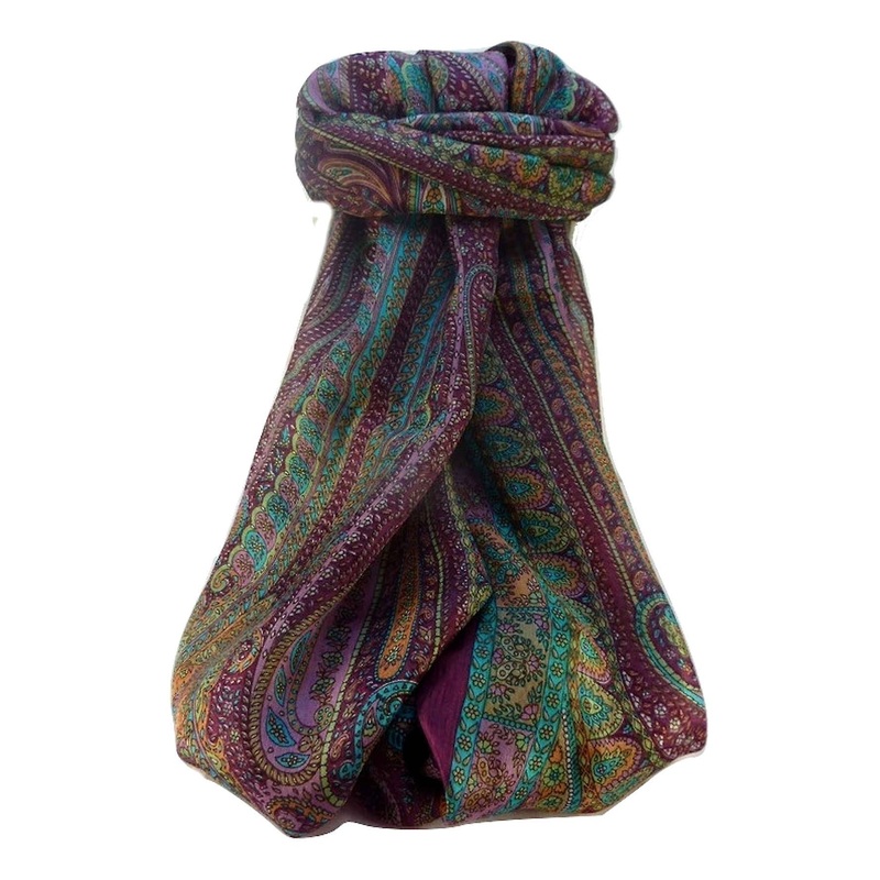 Mulberry Silk Traditional Long Scarf  Ranveer Maroon by Pashmina & Silk | Fruugo SG