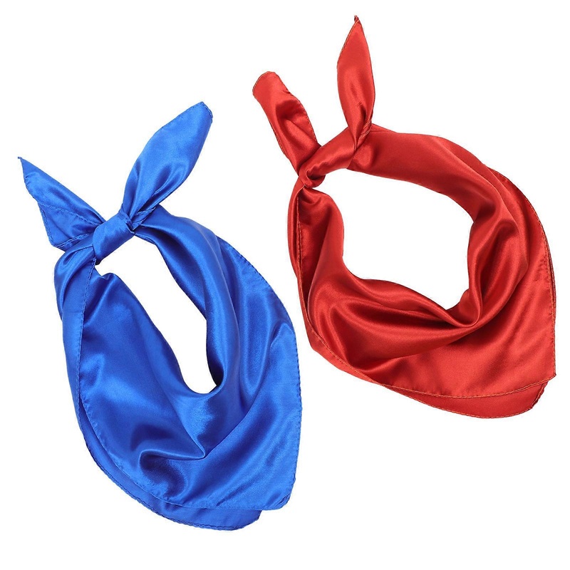 Women Neck Scarf Neckerchief Travel Work Square Blue 2Pcs | Fruugo SG