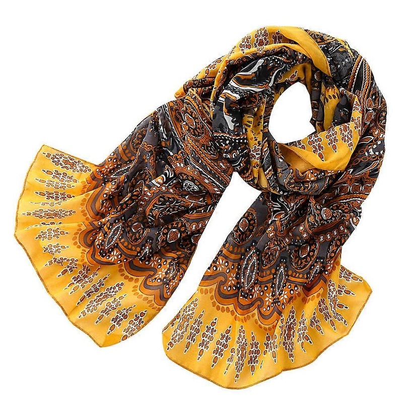Women Shawls And Wraps Lightweight Scarf For Ladies Casual Wear 74x80cm Yellow Chiffon 1Pack | Fruugo SG