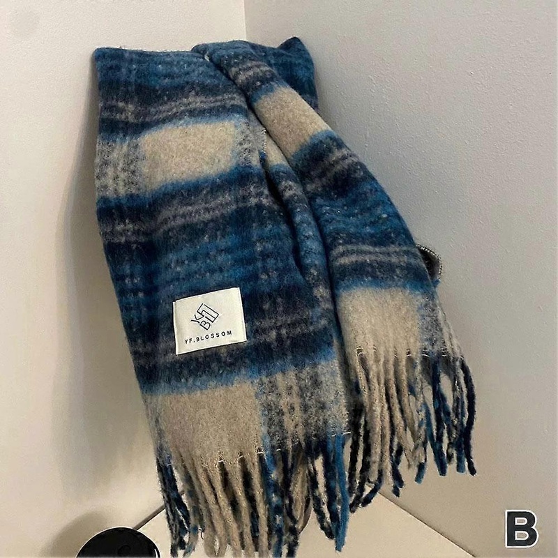 Womens Scarf Warm Winter Soft Striped Tartan Scarves with Tassels Classic Design | Fruugo SG
