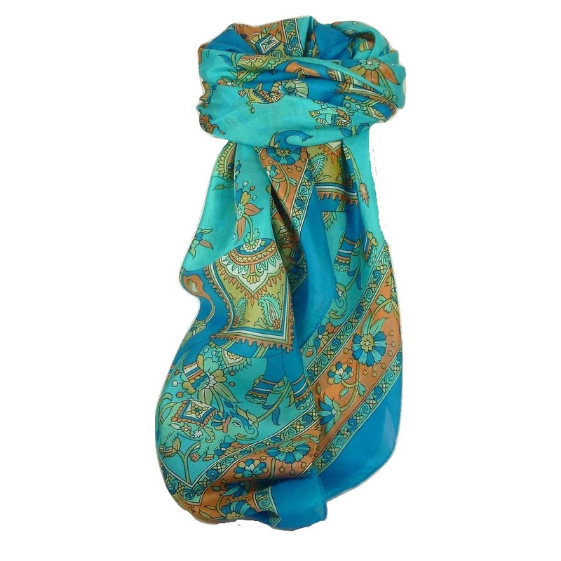 Classic Paisley Square Scarf Mulberry Silk Kakaul Forget Me Not by Pashmina & Silk | Fruugo SG