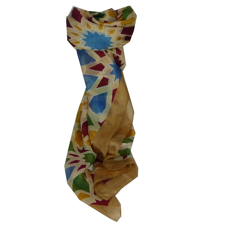 Mulberry Silk Contemporary Square Scarf Hara Caramel by Pashmina & Silk | Fruugo SG