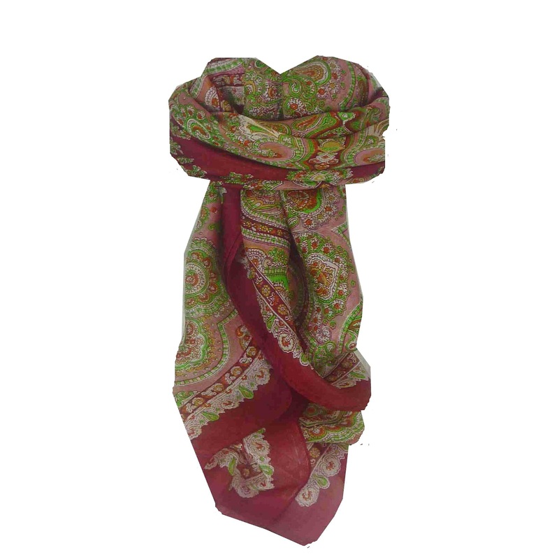 Mulberry Silk Traditional Square Scarf Madras Red by Pashmina & Silk | Fruugo SG